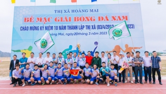 FC QUANG KHỞI DÀNH CHỨC VÔ ĐỊCH GIẢI BÓNG ĐÁ CHÀO MỪNG 10 NĂM THÀNH LẬP THỊ XÃ HOÀNG MAI