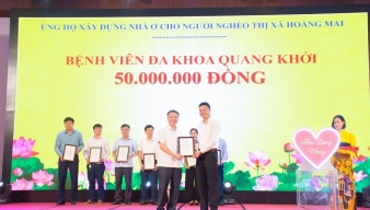 Bệnh viện Đa khoa Quang Khởi tham gia hưởng ứng Chương trình xây dựng nhà ở cho người nghèo, người có khó khăn về nhà ở do Ban Thường vụ Thị uỷ phát động